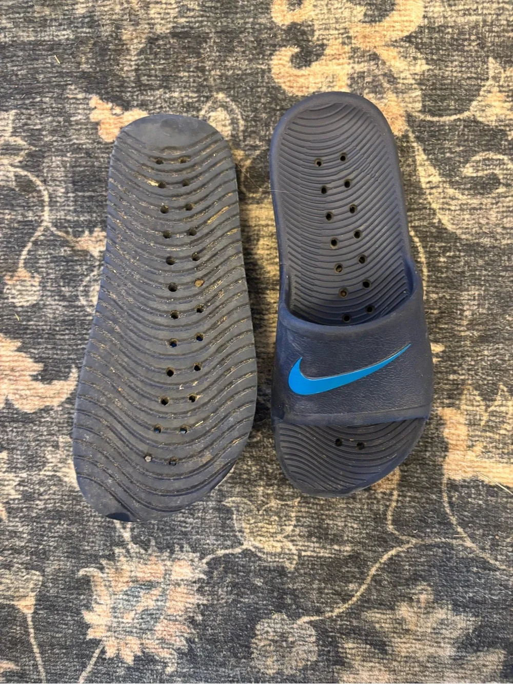 Nike Navy Slide Sandals with Dark Blue Footbed